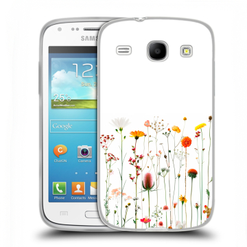 Силиконовый чехол на Samsung Galaxy Core с принтом цветы