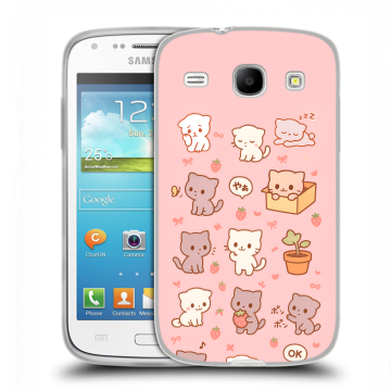 Силиконовый чехол на Samsung Galaxy Core с принтом Hello Kitty Хелоу Кити