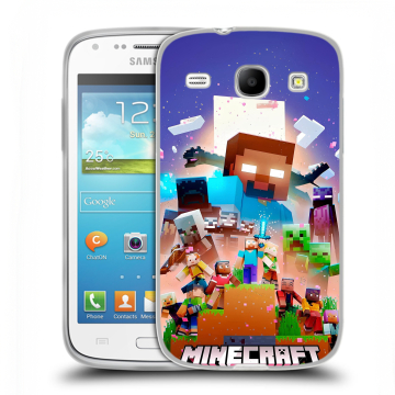 Силиконовый чехол на Samsung Galaxy Core с принтом Майнкрафт Minecraft