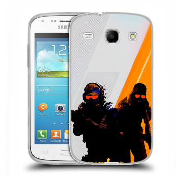 Силиконовый чехол на Samsung Galaxy Core с принтом Контер страйк Counter strike
