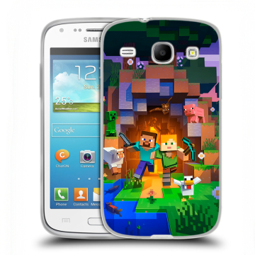 Силиконовый чехол на Samsung Galaxy Core с принтом Майнкрафт Minecraft Силиконовый чехол на Samsung Galaxy Core с принтом Майнкрафт Minecraft