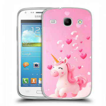 Силиконовый чехол на Samsung Galaxy Core с принтом Единорог