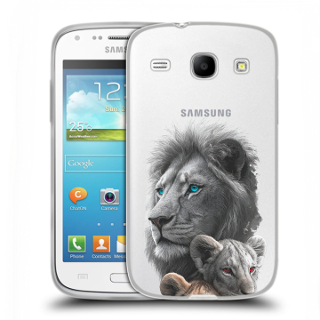 Силиконовый чехол на Samsung Galaxy Core с принтом Львы