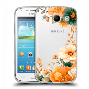Силиконовый чехол на Samsung Galaxy Core с принтом Цветы принт
