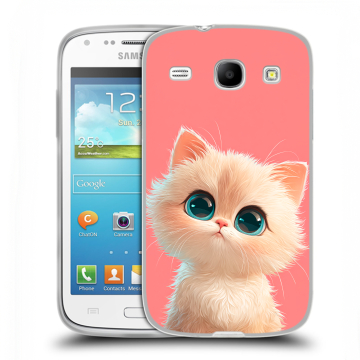 Силиконовый чехол на Samsung Galaxy Core с принтом Розовый котенок
