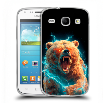 Силиконовый чехол на Samsung Galaxy Core с принтом Медведь