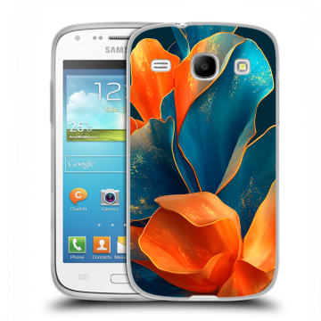 Силиконовый чехол на Samsung Galaxy Core с принтом Цветы