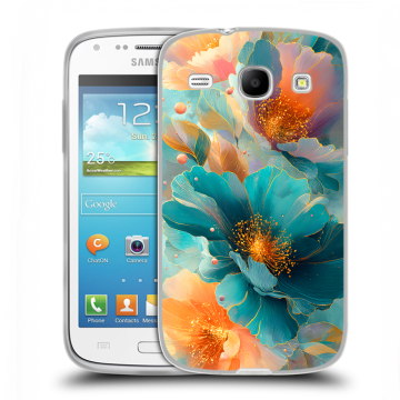 Силиконовый чехол на Samsung Galaxy Core с принтом Цветы