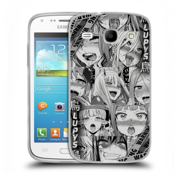 Силиконовый чехол на Samsung Galaxy Core с принтом Ahegao Ахегао Аниме