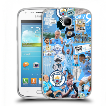 Силиконовый чехол на Samsung Galaxy Core с принтом Man City Манчестер Сити