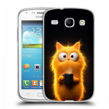 Силиконовый чехол на Samsung Galaxy Core с принтом Смешной кот