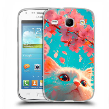 Силиконовый чехол на Samsung Galaxy Core с принтом Красивый кот