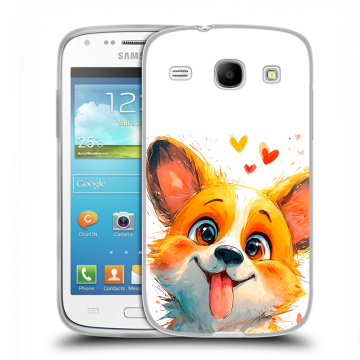 Силиконовый чехол на Samsung Galaxy Core с принтом корги