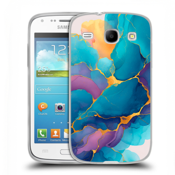Силиконовый чехол на Samsung Galaxy Core с принтом Мрамор блестки