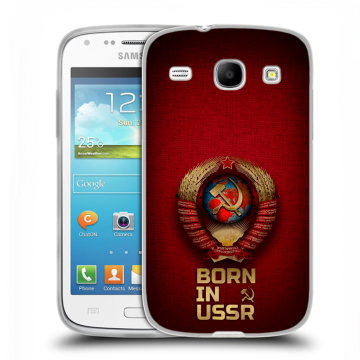 Силиконовый чехол на Samsung Galaxy Core с принтом Флаг Герб СССР
