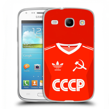 Силиконовый чехол на Samsung Galaxy Core с принтом Флаг Герб СССР Силиконовый чехол на Samsung Galaxy Core с принтом Флаг Герб СССР