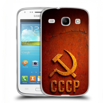 Силиконовый чехол на Samsung Galaxy Core с принтом Флаг Герб СССР Силиконовый чехол на Samsung Galaxy Core с принтом Флаг Герб СССР