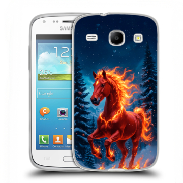 Силиконовый чехол на Samsung Galaxy Core с принтом Новый год коня Силиконовый чехол на Samsung Galaxy Core с принтом Новый год коня