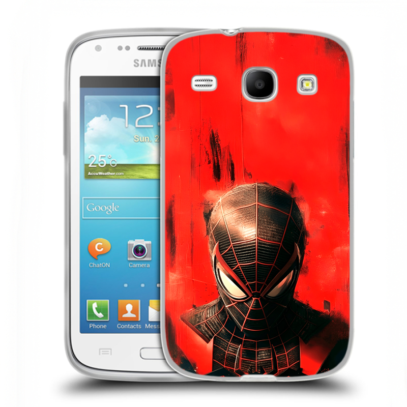 Силиконовый чехол на Samsung Galaxy Core с принтом человек паук spiderman Силиконовый чехол на Samsung Galaxy Core с принтом человек паук spiderman