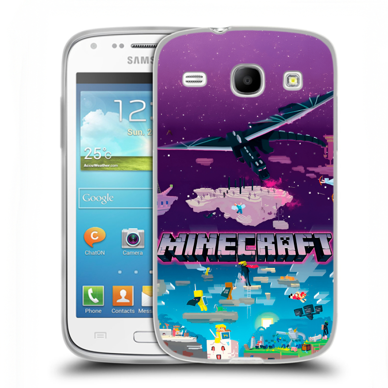 Силиконовый чехол на Samsung Galaxy Core с принтом Майнкрафт Minecraft Силиконовый чехол на Samsung Galaxy Core с принтом Майнкрафт Minecraft