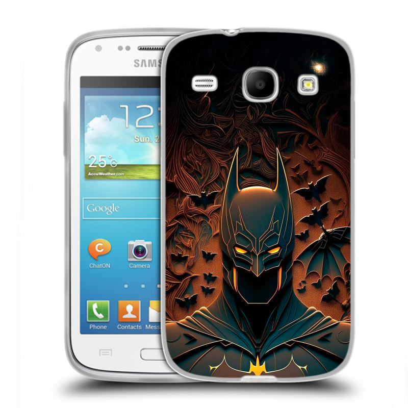 Силиконовый чехол на Samsung Galaxy Core с принтом Batman Бэтмен Силиконовый чехол на Samsung Galaxy Core с принтом Batman Бэтмен
