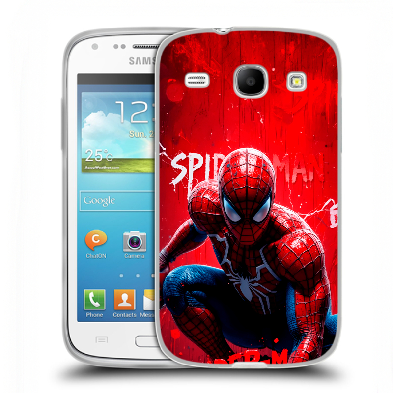 Силиконовый чехол на Samsung Galaxy Core с принтом Spiderman Человек паук Силиконовый чехол на Samsung Galaxy Core с принтом Spiderman Человек паук