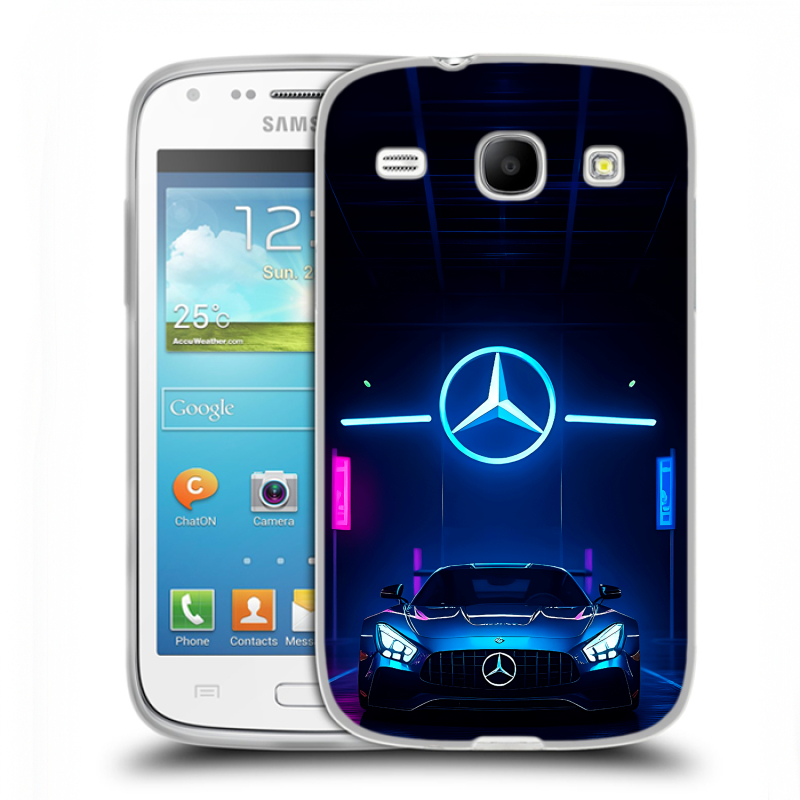 Силиконовый чехол на Samsung Galaxy Core с принтом Mercedes Мерседес Силиконовый чехол на Samsung Galaxy Core с принтом Mercedes Мерседес