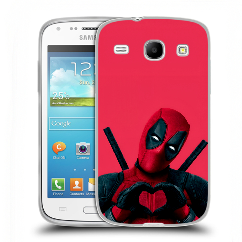 Силиконовый чехол на Samsung Galaxy Core с принтом Дедпул Deadpool Силиконовый чехол на Samsung Galaxy Core с принтом Дедпул Deadpool