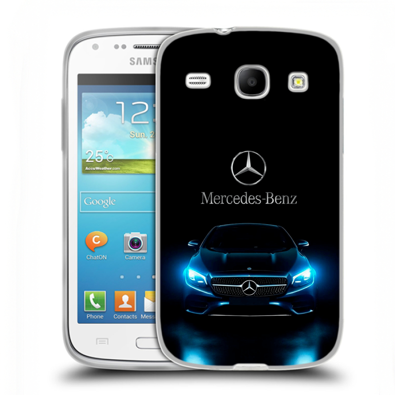 Силиконовый чехол на Samsung Galaxy Core с принтом Mercedes Мерседес Силиконовый чехол на Samsung Galaxy Core с принтом Mercedes Мерседес