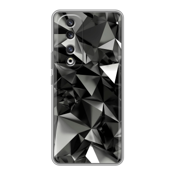 Силиконовый чехол на Huawei Honor 90 Pro с принтом Черные кристаллы Силиконовый чехол на Huawei Honor 90 Pro с принтом Черные кристаллы