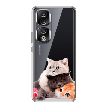 Силиконовый чехол на Huawei Honor 90 Pro с принтом Кошки Силиконовый чехол на Huawei Honor 90 Pro с принтом Кошки