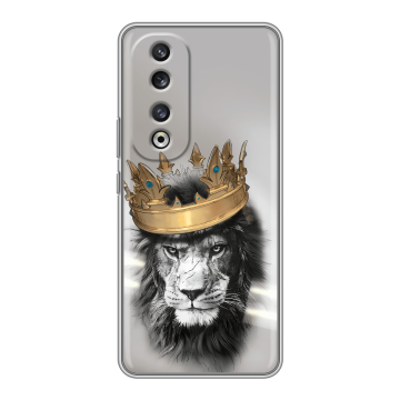 Силиконовый чехол на Huawei Honor 90 Pro с принтом Лев с короной Силиконовый чехол на Huawei Honor 90 Pro с принтом Лев с короной