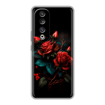 Силиконовый чехол на Huawei Honor 90 Pro с принтом Розы красные Силиконовый чехол на Huawei Honor 90 Pro с принтом Розы красные