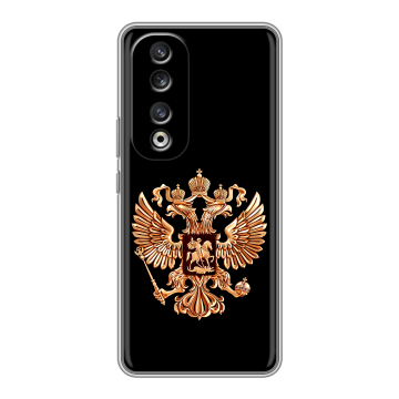Силиконовый чехол на Huawei Honor 90 Pro с принтом Герб России золотой Силиконовый чехол на Huawei Honor 90 Pro с принтом Герб России золотой