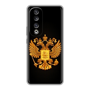 Силиконовый чехол на Huawei Honor 90 Pro с принтом Герб России желтый Силиконовый чехол на Huawei Honor 90 Pro с принтом Герб России желтый