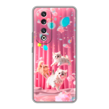 Силиконовый чехол на Huawei Honor 90 Pro с принтом милые котики