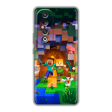 Силиконовый чехол на Huawei Honor 90 Pro с принтом Майнкрафт Minecraft Силиконовый чехол на Huawei Honor 90 Pro с принтом Майнкрафт Minecraft