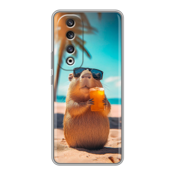 Силиконовый чехол на Huawei Honor 90 Pro с принтом Капибара Силиконовый чехол на Huawei Honor 90 Pro с принтом Капибара