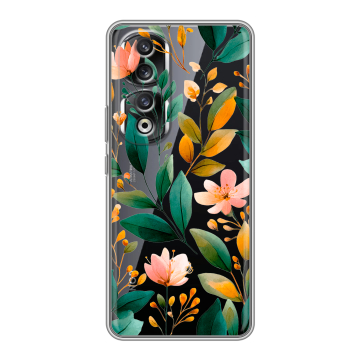 Силиконовый чехол на Huawei Honor 90 Pro с принтом Цветы паттерн Силиконовый чехол на Huawei Honor 90 Pro с принтом Цветы паттерн
