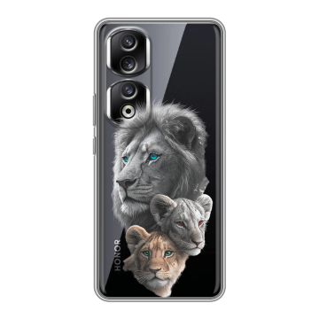 Силиконовый чехол на Huawei Honor 90 Pro с принтом Львы Силиконовый чехол на Huawei Honor 90 Pro с принтом Львы