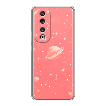 Силиконовый чехол на Huawei Honor 90 Pro с принтом Розовый космос Силиконовый чехол на Huawei Honor 90 Pro с принтом Розовый космос