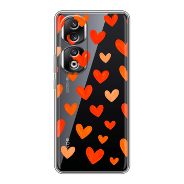 Силиконовый чехол на Huawei Honor 90 Pro с принтом Сердечки Силиконовый чехол на Huawei Honor 90 Pro с принтом Сердечки