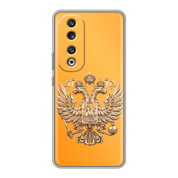 Силиконовый чехол на Huawei Honor 90 Pro с принтом Герб Флаг России