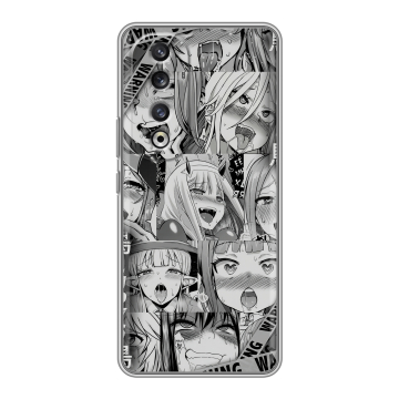 Силиконовый чехол на Huawei Honor 90 Pro с принтом Ahegao Ахегао Аниме