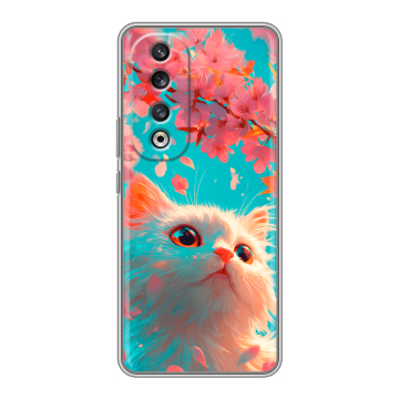 Силиконовый чехол на Huawei Honor 90 Pro с принтом Красивый кот