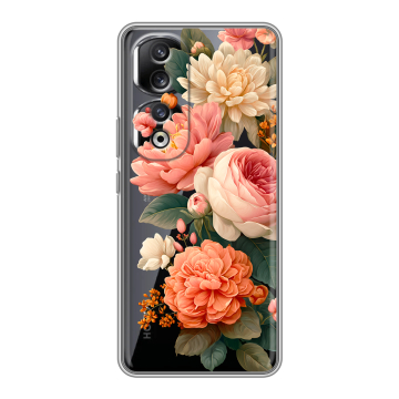 Силиконовый чехол на Huawei Honor 90 Pro с принтом цветы