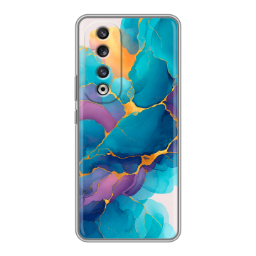 Силиконовый чехол на Huawei Honor 90 Pro с принтом Мрамор блестки