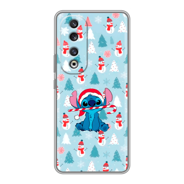 Силиконовый чехол на Huawei Honor 90 Pro с принтом Стич Новый год