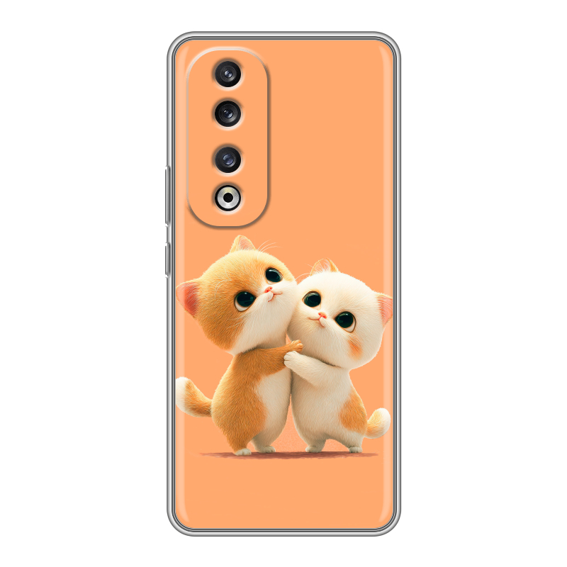 Силиконовый чехол на Huawei Honor 90 Pro с принтом Милые котики Силиконовый чехол на Huawei Honor 90 Pro с принтом Милые котики