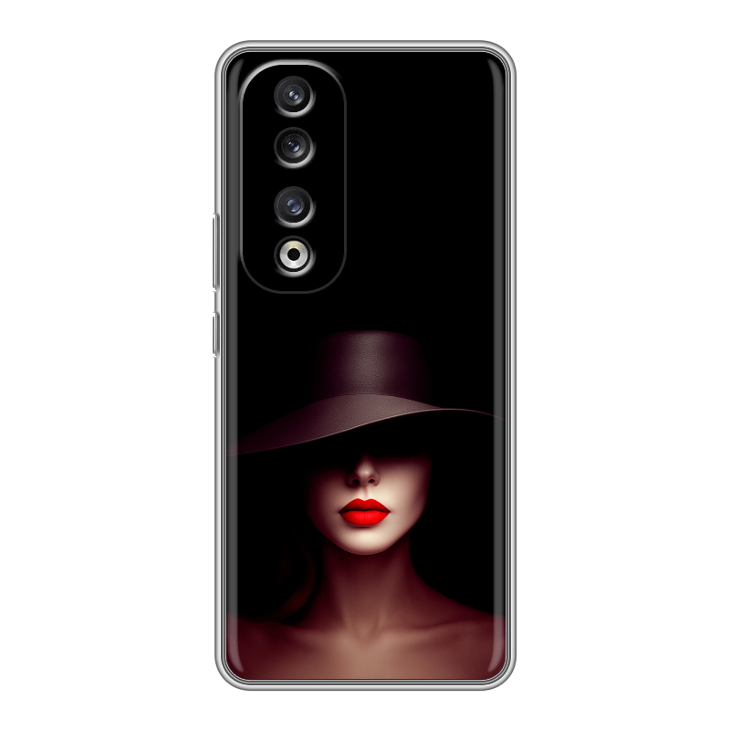Силиконовый чехол на Huawei Honor 90 Pro с принтом Девушка в шляпе Силиконовый чехол на Huawei Honor 90 Pro с принтом Девушка в шляпе